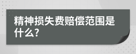 精神損失費賠償范圍是什么?