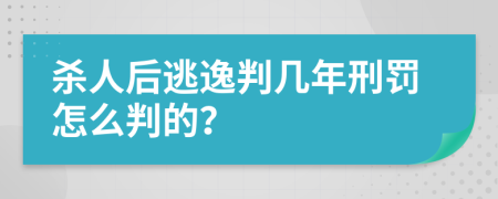 殺人后逃逸判幾年刑罰怎么判的？