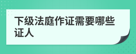 下級(jí)法庭作證需要哪些證人