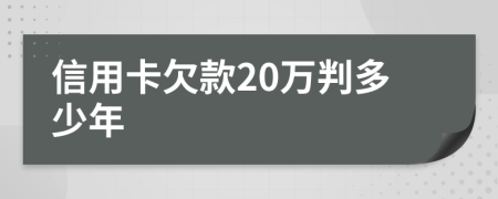信用卡欠款20萬(wàn)判多少年