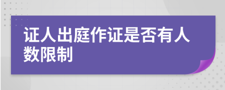 證人出庭作證是否有人數限制