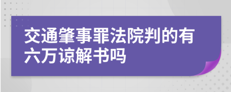 交通肇事罪法院判的有六萬(wàn)諒解書嗎