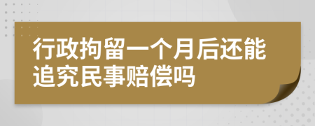 行政拘留一個(gè)月后還能追究民事賠償嗎