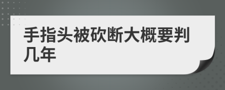 手指頭被砍斷大概要判幾年