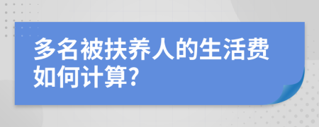 多名被扶養(yǎng)人的生活費如何計算?