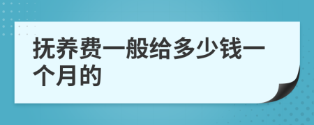 撫養(yǎng)費(fèi)一般給多少錢(qián)一個(gè)月的