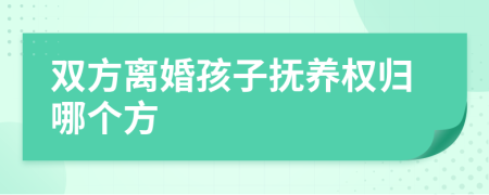 雙方離婚孩子撫養(yǎng)權(quán)歸哪個方