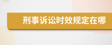刑事訴訟時效規(guī)定在哪