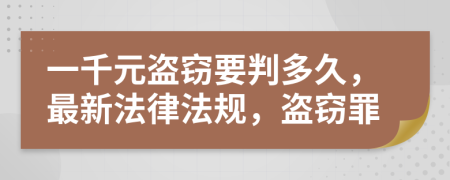 一千元盜竊要判多久，最新法律法規(guī)，盜竊罪