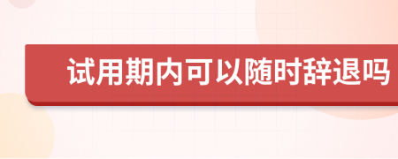 試用期內(nèi)可以隨時辭退嗎