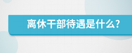 離休干部待遇是什么?