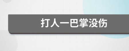打人一巴掌沒傷