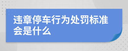 違章停車行為處罰標(biāo)準(zhǔn)會是什么