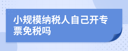 小規(guī)模納稅人自己開專票免稅嗎
