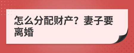 怎么分配財產(chǎn)？妻子要離婚