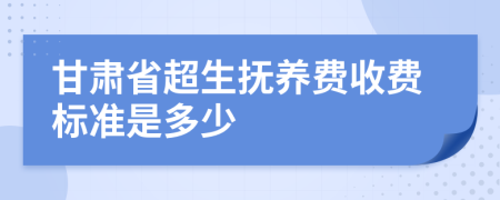 甘肅省超生撫養(yǎng)費收費標(biāo)準是多少