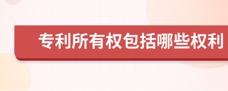 專(zhuān)利所有權(quán)包括哪些權(quán)利
