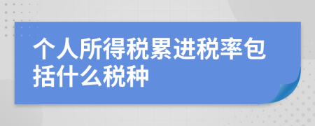 個人所得稅累進(jìn)稅率包括什么稅種