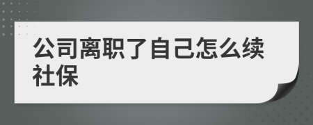 公司離職了自己怎么續(xù)社保