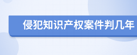 侵犯知識產權案件判幾年