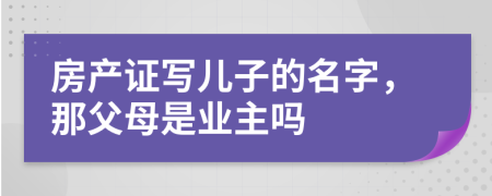 房產(chǎn)證寫兒子的名字，那父母是業(yè)主嗎
