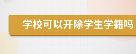 學(xué)?？梢蚤_(kāi)除學(xué)生學(xué)籍嗎