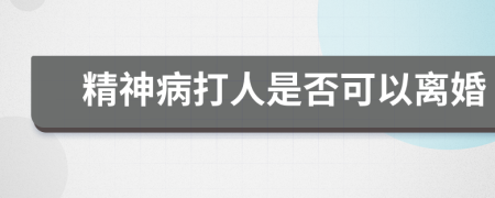 精神病打人是否可以離婚