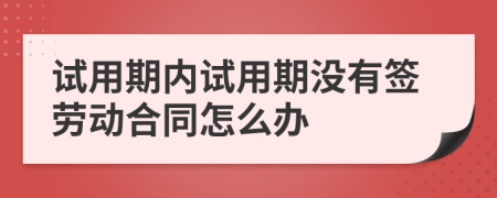 試用期內(nèi)試用期沒有簽勞動合同怎么辦