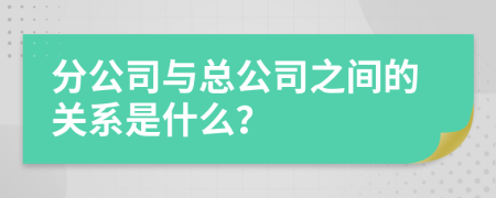 分公司與總公司之間的關(guān)系是什么？