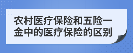 農村醫(yī)療保險和五險一金中的醫(yī)療保險的區(qū)別