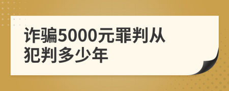 詐騙5000元罪判從犯判多少年