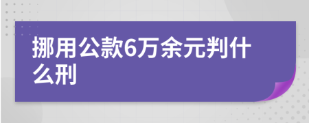 挪用公款6萬余元判什么刑