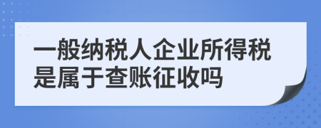 一般納稅人企業(yè)所得稅是屬于查賬征收嗎