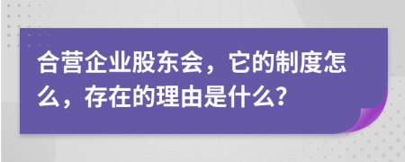 合營企業(yè)股東會(huì)，它的制度怎么，存在的理由是什么？