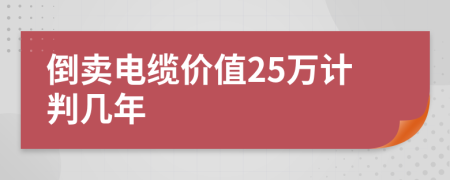 倒賣(mài)電纜價(jià)值25萬(wàn)計(jì)判幾年