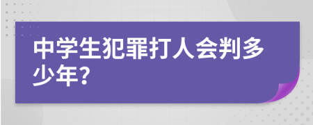 中學(xué)生犯罪打人會判多少年？