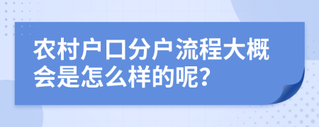 農(nóng)村戶口分戶流程大概會是怎么樣的呢？