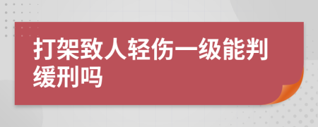 打架致人輕傷一級能判緩刑嗎