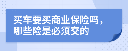 買車要買商業(yè)保險(xiǎn)嗎，哪些險(xiǎn)是必須交的