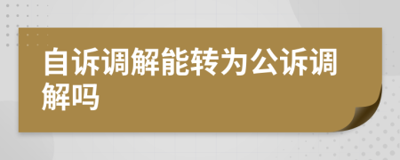 自訴調(diào)解能轉(zhuǎn)為公訴調(diào)解嗎