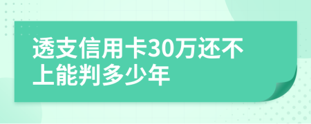 透支信用卡30萬還不上能判多少年