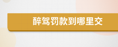 醉駕罰款到哪里交