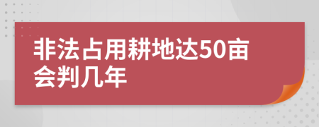 非法占用耕地達(dá)50畝會(huì)判幾年