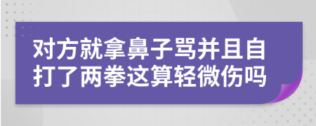 對(duì)方就拿鼻子罵并且自打了兩拳這算輕微傷嗎