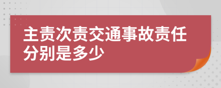 主責(zé)次責(zé)交通事故責(zé)任分別是多少