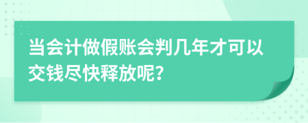 當(dāng)會(huì)計(jì)做假賬會(huì)判幾年才可以交錢盡快釋放呢？