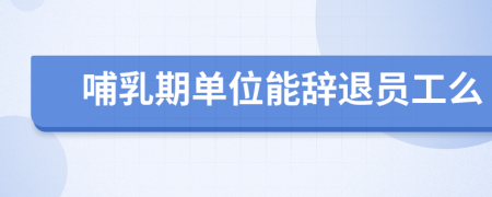 哺乳期單位能辭退員工么