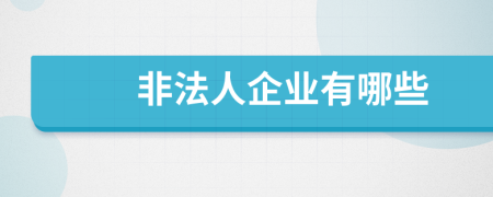 非法人企業(yè)有哪些