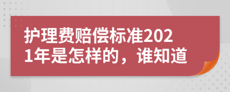 護(hù)理費(fèi)賠償標(biāo)準(zhǔn)2021年是怎樣的，誰(shuí)知道