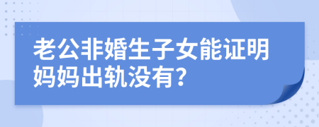 老公非婚生子女能證明媽媽出軌沒有？